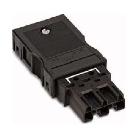 Wago Conector precableado rápido 3 polos negro macho