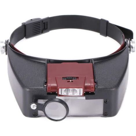 Loupes, Loupe Serre Tête Avec Lampes à LED Loupe Loupe Mains Libres 1,5 x 3 x 6,5 x 8 x Pour La Réparation De Passe Temps (1/5)