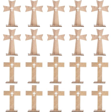Lot de 20 croix en bois pour loisirs créatifs décoration en