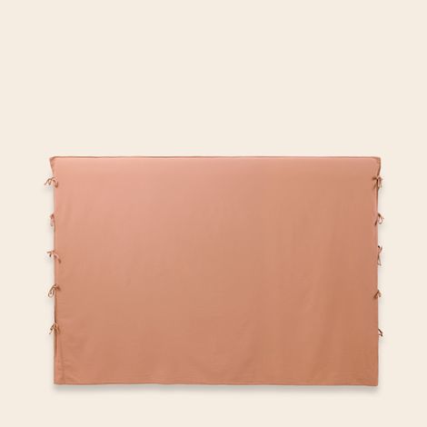 Housse de tête de lit en Satin de coton lavé uni à nouettes SATHEENE