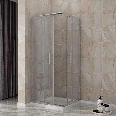 ELEGANT 900 x 900mm Sliding Shower Door and Enclosure Reversible Corner Entry Square Shower Cabin (1/5)