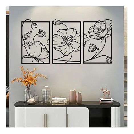 Metal Wall Decoration Art Wall Sculpture Flower Decoration For Bedroom Living Room Bathroom Gallery (1/5)