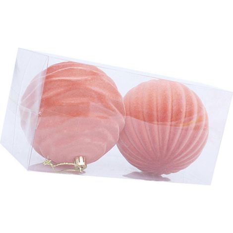 2 Stück bruchsichere Weihnachtskugeln, Christbaumschmuck, Dekoration für Hochzeiten, Winterfeste und Partys, Roségold (1/5)