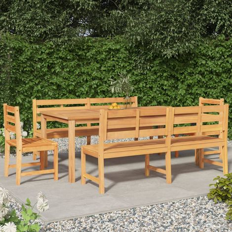 Ensemble à manger de jardin 5 pcs-Salon de jardin Bois de teck massif 910705 (1/5)