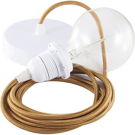 Lampe suspension Creative Cables rm22 câble textile cuivre (1/3)