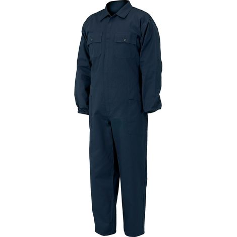 ISSA EUROPA Tuta da Lavoro 100% Cotone Sanforizzato Tipo Europa Cerniera Collo a Camicia Elastico in Vita Posteriore Elastico ai Polsi Rimovibile colore Blu