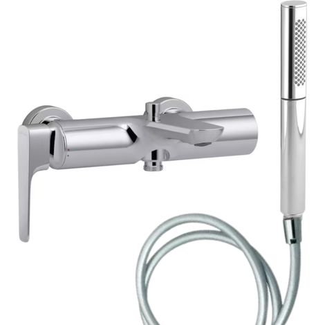Pack mitigeur bain douche JACOB DELAFON Aléo+ + douchette Shift Ellipse + flexible lisse 160 cm