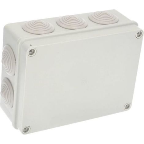 Boîte De Dérivation Étanche - IP65 IK08 - 190x140x70 mm - Gris RAL7035 - PS ABS - 10x PG29 - 1 Pièce (1/4)