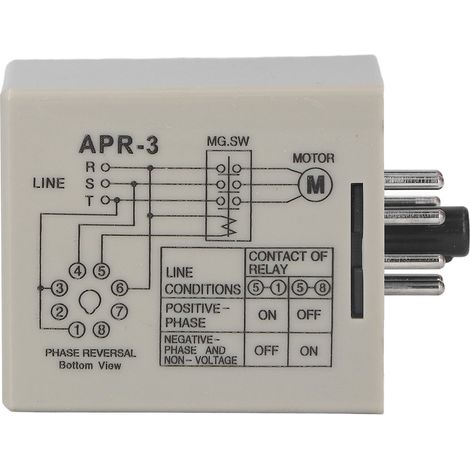 CKCTELAY Relais de contrôle de phase APR-3 380V AC protection manque inversion sur moteur 10A boîtier ignifuge 8 broches rail DIN (1/5)