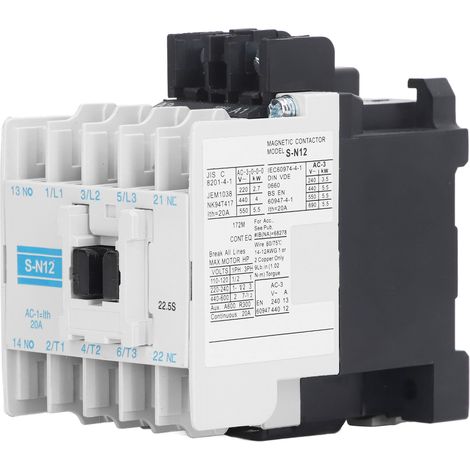 Contacteur électromagnétique industriel haute sensibilité 20A 3 pôles ABS 220V interrupteur (1/5)