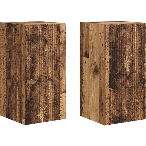 Mueble TV mural moderno montaje en pared 30 x 31 x 60 cm diseño minimalista ahorrador de espacio en madera vieja 020054964 (1/5)