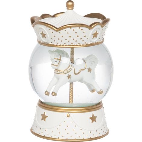 Amadeus Les Petits - Boule à neige Carrousel crème et doré (1/2)