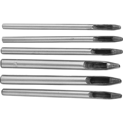 Ensemble de 6 emporte-pièces ovales de 2 mm pour la fabrication de trous dans le cuir (bracelets de montre, ceintures, etc.) - Outil de perforation pour loisirs créatifs (1/5)
