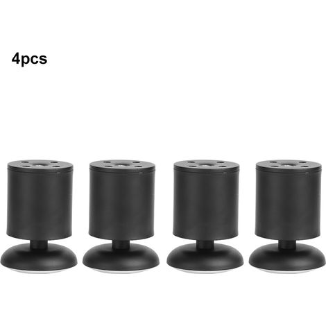 4 Pieds de Meuble Réglables en Acier Inoxydable Épais pour Table, Armoire ou Canapé - Noir (1/5)