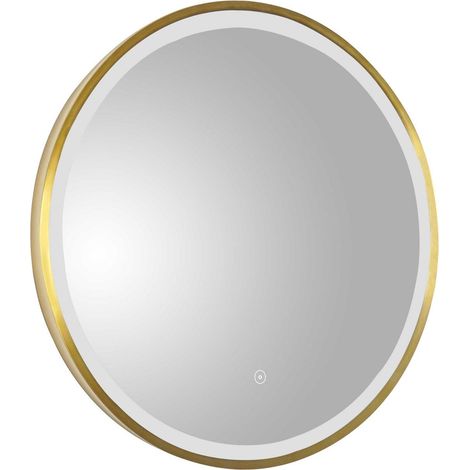 JTP Vos Bathroom Mirror 600mm Diameter With Light - Brushed Brass (1/3)