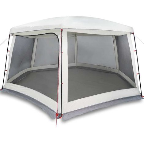 Tente piscine toit amovible parois maille gris 670x590 cm CFW301128 (1/5)