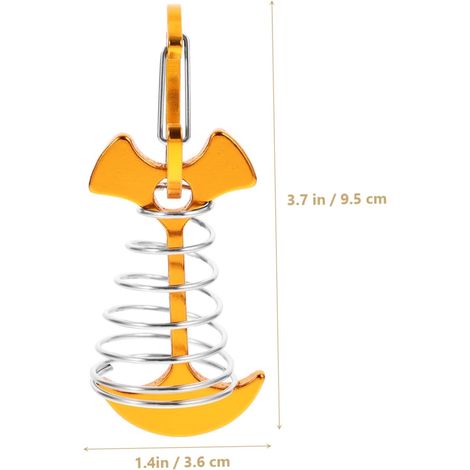 Set of 10 aluminum alloy windproof anchors with spring buckle, for outdoor camping, gold-colored