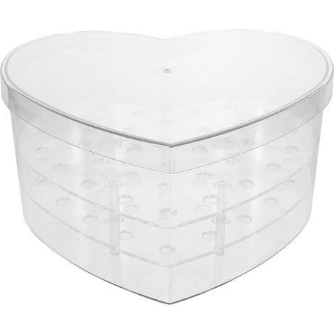 Boîte en Acrylique Transparente de Cœur 33 Trous pour Fleurs Préservées – Jardinière Stabilisée pour Emballage Présent Romantique Saint-Valentin – Coffret Fleurs Élégante et (1/5)