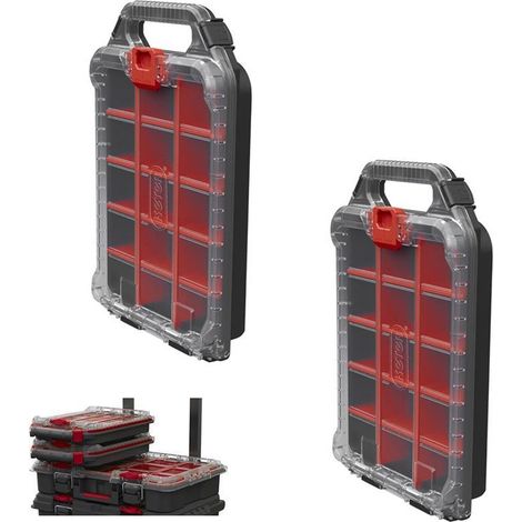 x2 Keter Stack N Roll Organiser Half Footprint Tool Box Case KETSNRHORG 253381 (1/5)