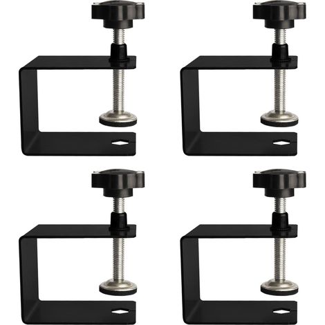 4-teilige C-Halterung, 50 mm verstellbare Klemmschelle, Edelstahl-C-Clip-Halterung, für Heimwerker, Holzbearbeitung, Kfz-Reparatur (1/5)
