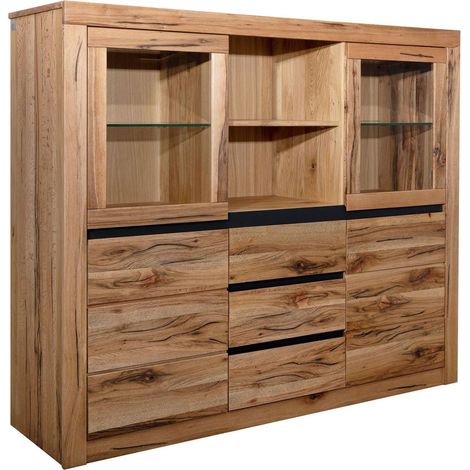 Highboard Wildeiche / Zerreiche 155x43x140 natur geölt MONTREUX 156