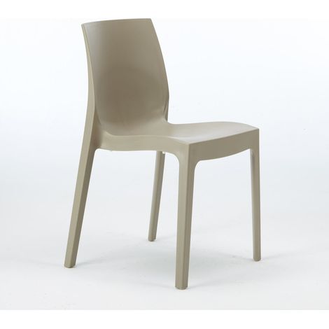 Grand Soleil – Chaise empilable en polypropylène pour salle à manger – Hauteur d'assise 45 cm – Résistante aux intempéries – Confort ergonomique