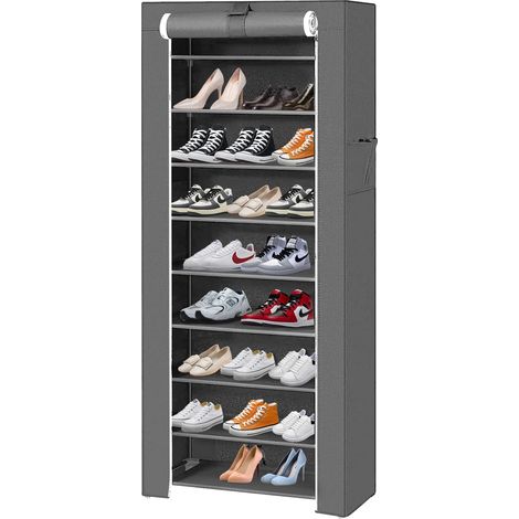 Meuble de rangement pour chaussures, design gain de place, assemblage facile, COULEUR GRIS (1/2)