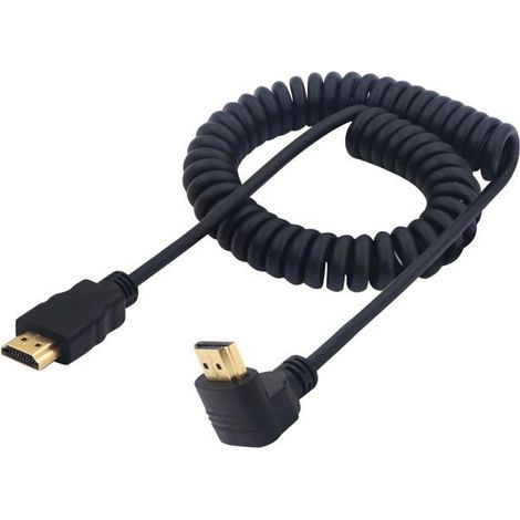 Câble HDMI angle droit 2M-KAL-Coiled,270°,4K@60Hz,1080P,Haute Vitesse,TV/PC/Ordinateur Portable (1/5)