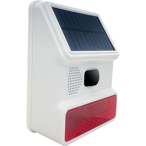 Alarme solaire sonore et lumineuse à induction infrarouge, étanche IP65, anti-interférences, avec détecteur de mouvement pour la sécurité de la maison, de la ferme, de la grange, de la villa et du jar (1/2)