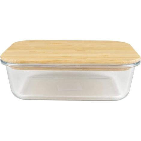 - Ustensiles de Cuisine Boîtes en Verre Alimentaire Hermétiques Couvercle Bambou - 1520mL - Idéal Pour la Conservation