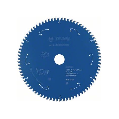 Bosch Professional Blade de Kreissäge Expert for Aluminium (Aluminium, 250 x 30 x 2,4 mm, 78 Zähne, Zubehör de Kreissäge sin Kabel)
