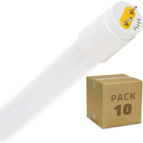 Tubo LED T8 G13 120 cm Cristal Conexión un Lateral 18W 120lm/W (Pack 10 un) No Flicker 3000K Blanco Cálido No