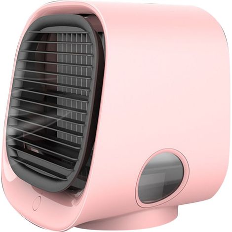 Mini ventilador portátil recargable USB con nebulizador, ideal para refrescarse en casa o en la oficina, color rosa - KZQ (1/4)