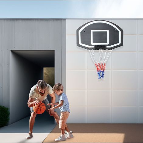 Canasta de baloncesto mural con tablero y aro, 72,39 x 45,72 cm, negro DESVIAE (1/5)