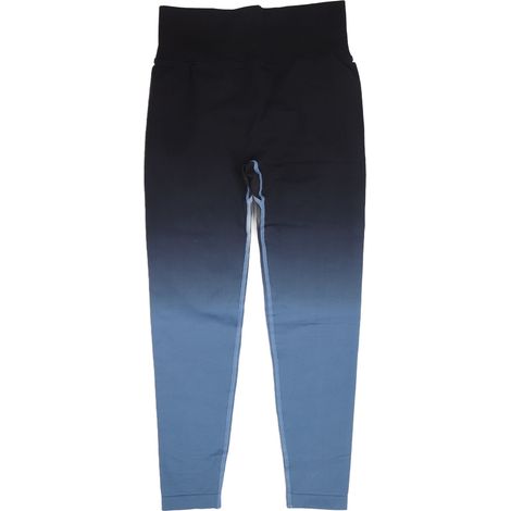 Legging taille haute dégradé bleu noir, pantalon de yoga femme, gaine ventre post-partum, running fitness, tissu doux sculptant fessier (1/5)