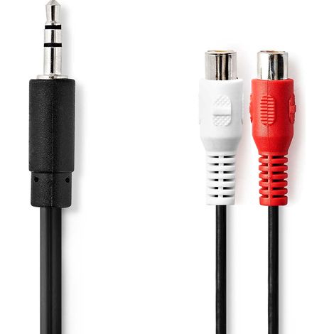 Cable de audio estereo pasador de 35 mm 2x rca hona niquel plateado 020m redondo lada