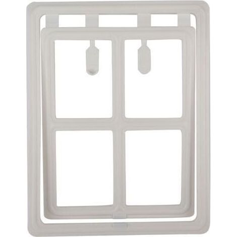 Porte en plastique pour chien, chiot, chat, verrouillage magnétique, rabat de sécurité pour porte de fenêtre à moustiquaire (blanc XL) (1/5)
