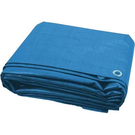 Bâche en toile de coton robuste bleue 1 m x 2 m (pour bateaux et bois) — Protection extérieure contre la pluie, le soleil et la poussière — Tissu tissé double face