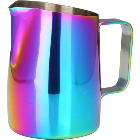 Pot à Lait En Acier Inoxydable Pour Le Café Pichet Vapeur Expresso Tasse D'art Latte Café Mousse De Lait 420ml Multicolore-Fei Yu (1/5)