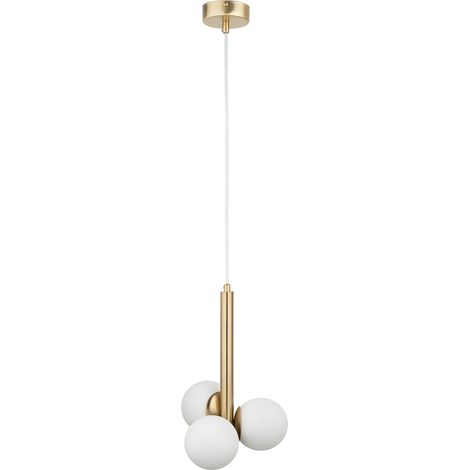 Suspension moderne dorée 3 globes verre G9 Perla Lux (1/2)