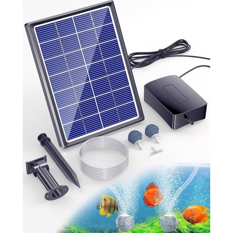 Biling Teichbelüfter Solar, 3.5W Solar Teichbelüfter mit 2200mAh Akku Solar Sauerstoffpumpe für Teich Luftpumpe Aquarium Sauerstoff Teich, Solar-Teichbelüfter für die Wasserzirkulation im Garten (1/5)