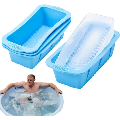 Lot de 4 grands bacs à glaçons, bacs à glaçons réutilisables et faciles à démouler, permettant de réaliser des glaçons de 2 kg. (1/5)