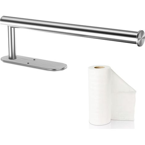 SUS304 Porte-rouleau de cuisine, 2 en 1, porte-serviettes en papier, autocollant mural ou perforé, porte-serviettes en papier de cuisine, pour cuisine, salle de bain argent (1/5)