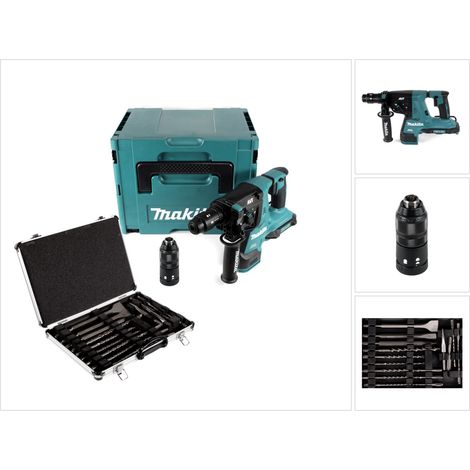 Makita DHR 281 ZJ Akku Bohrhammer 2x18V 2,8J brushless SDS plus + Makpac + 17-tlg. Bohrer und Meißel Set + Koffer - ohne Akku und Ladegerät (1/4)
