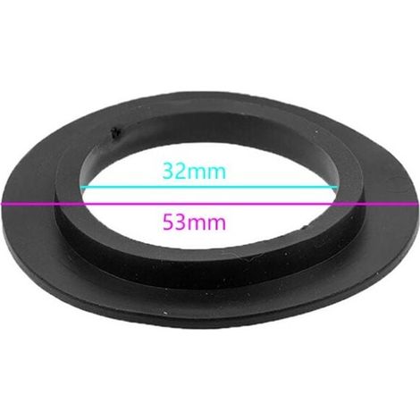 Union – Lot de 5 joints d'étanchéité en caoutchouc noir – Diamètre extérieur 53mm – Diamètre intérieur 32mm – Pour bonde de baignoire et lavabo (1/4)