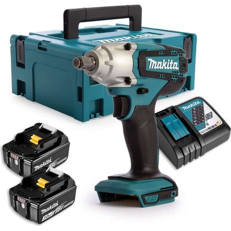Makita – Boulonneuse à chocs 18V 190 Nm avec 2 batteries 3Ah – Moteur Brushless – Pour boulons M8 à M16 – DTW190RFJ