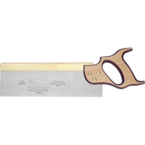 Premium 256mm (10-inch) Brass Back Tenon Saw with 15 TPI for Precise Woodworking - Footprint Tools Model 12455 (1/4)