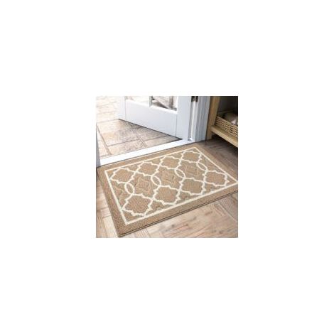 Tapis de Porte Intérieur et Extérieur Absorbant et Résistant.Tapis d'entrée Lavable en Machine.Anti-Poussière - 50 x 80 cm.Marron (1/5)
