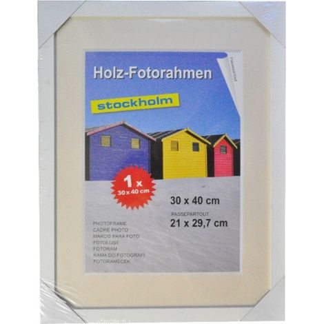 Holz Fotorahmen Bilderrahmen 30x40cm Holzrahmen Rahmen Galerie Wanddekoration - weiß