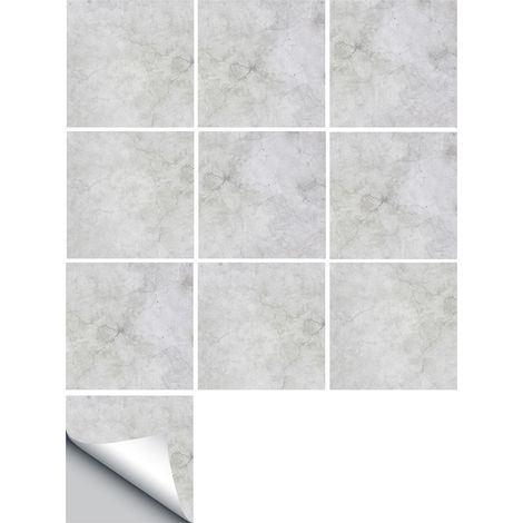 10 wasserfeste, selbstklebende PVC-Wandaufkleber für Fliesen, DIY, zur Badezimmerdekoration (20 x 20 cm) (1/5)